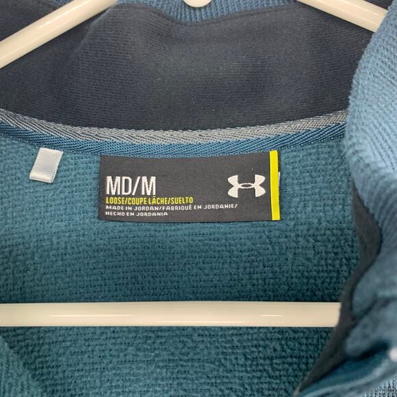 Under Armour Mens ColdGear Half Zip Heather Green Pullover Size Medium - Picture 6 of 15